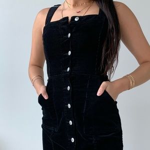 corduroy black mini dress